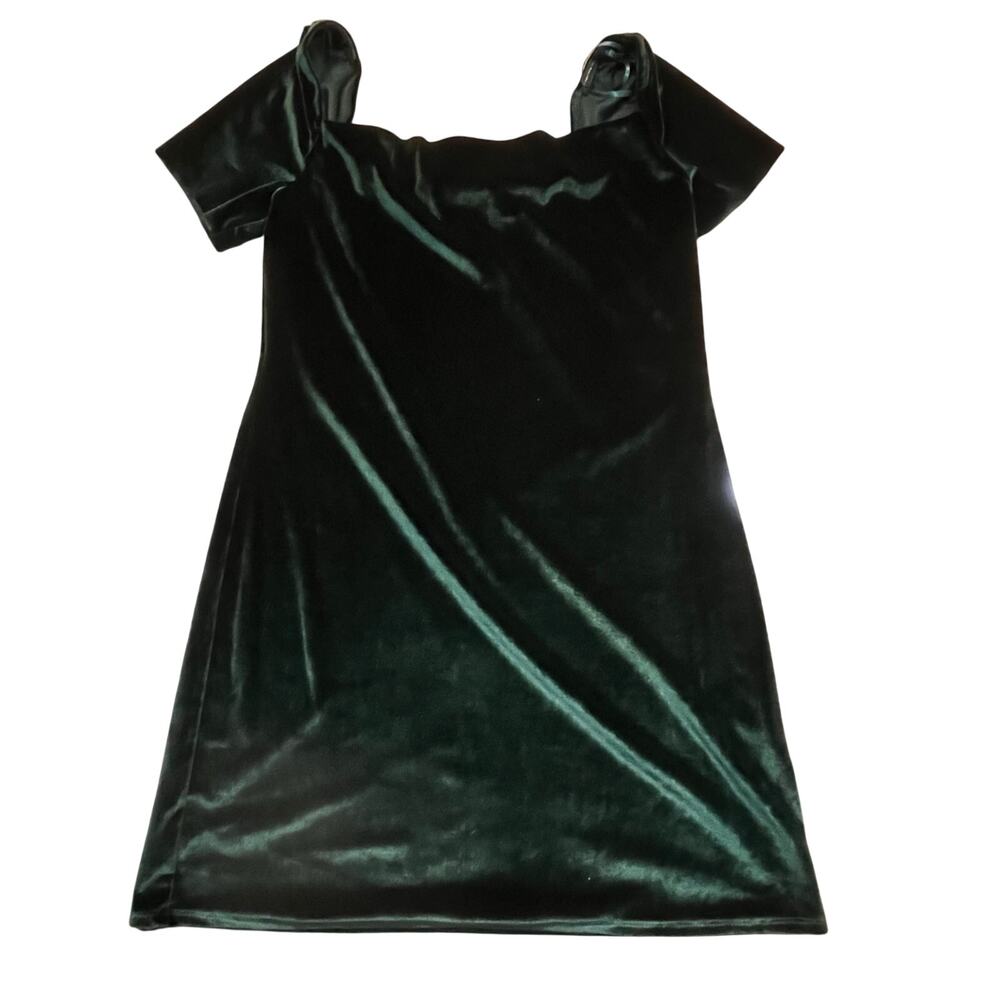 Princess Polly Women 4 Emerald Green Velvet Mini Dress Soft Luxe Party Cocktail
